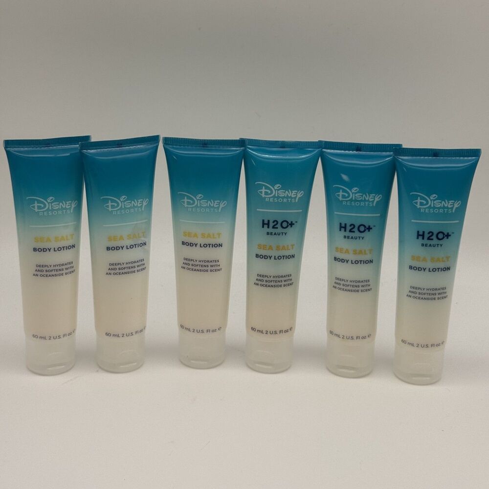 Lot of 6 Disney Resorts Sea Salt Body Lotion 2oz (3 H2O+ logo/3 private label)